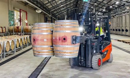 New KAUP Barrel Handler attachment eliminates manual handling of wine barrels