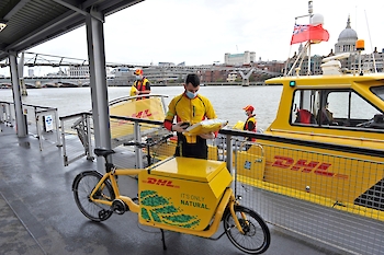 dhl express riverboat with bikes.350x0 is DHL delivers on the river with new Thames service