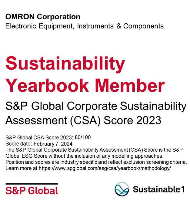 OMRON included in the S&P Global Sustainability Yearbook 2024 for fourth consecutive year