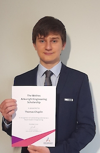 arkwright certificate thomas chaplin.200x0 is Webtec continues to support the young engineers of the future