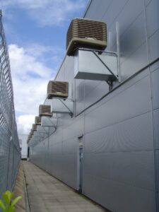 3 8 Evaporative cooling – an energy efficient and effective cooling and ventilation solution for large spaces.