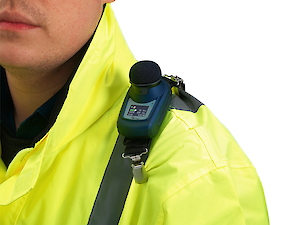 dbadge2 high vis on shoulder.300x0 is How WG Safety & Environmental uses the Casella dBadge2 dosimeter to drive business compliance in occupational health and safety