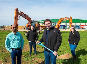 l r vee gururajan director at b hive tom britton engineering manager at branston prepared richard fell managing direc.300x0 is Branston starts on site at new £6m potato protein facility