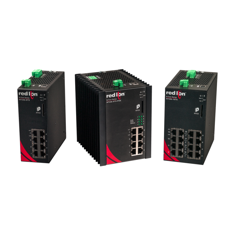 red lion nt24k compact Red Lion Adds Compact Industrial Gigabit and PoE+ DIN-Rail Switches to NT24k Platform