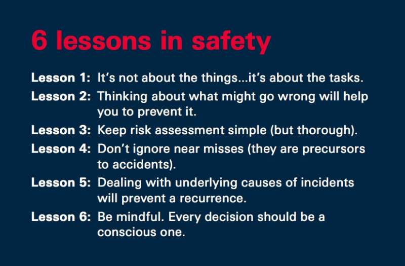 six lessons health safety Safer communities: Six lessons in health and safety