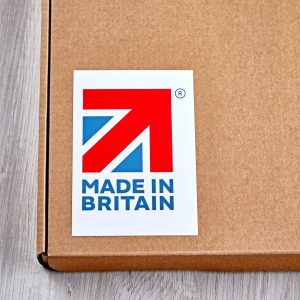 A Made in Britain label shown on a cardboard box British manufacturers set to “stand out and win new orders” with newly-released certification