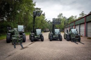 Bobcat TL35.105L and TL25.60 in the middle telehandlers red Dutch Armed Forces Take Delivery of New Bobcat Telehandlers, Air Compressors and Compactors