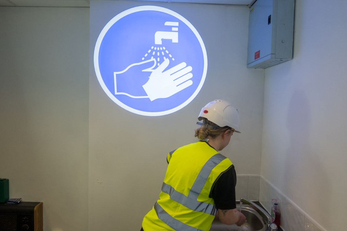 Food and drink companies improving safety with projected signage