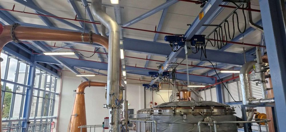 Electric hoist leaves large distillery in high spirits