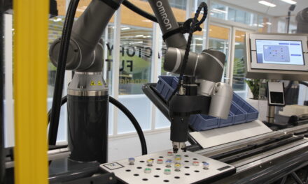 We made you look! OMRON invites visitors to don AR glasses for digital twin assembly experience