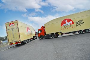 Original Tiger Trailers Fine Lady Bakeries double decks August 2023 duo Fine Lady Bakeries receives its first batch of eight double deck Tiger Trailers