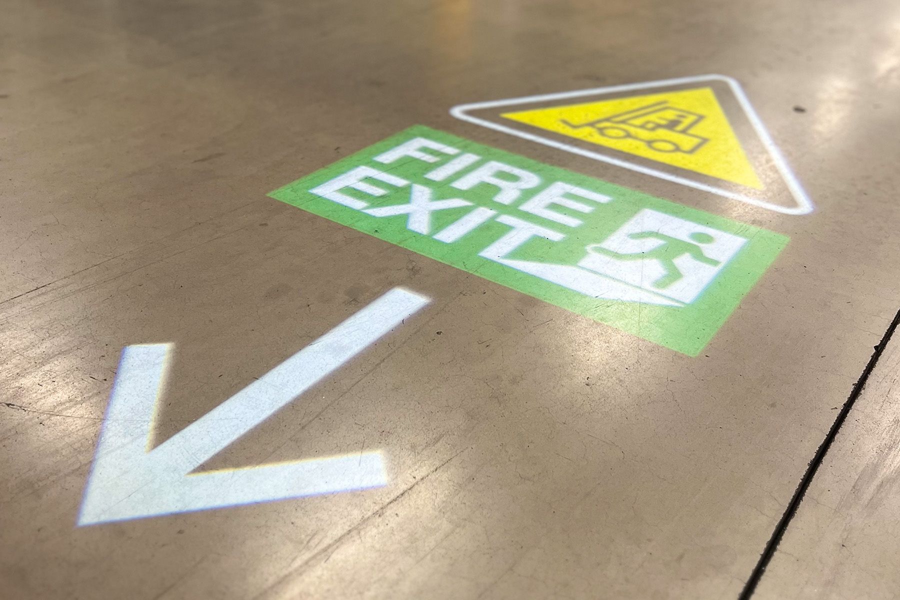 Projected signage is more adaptable to changing needs of modern manufacturers