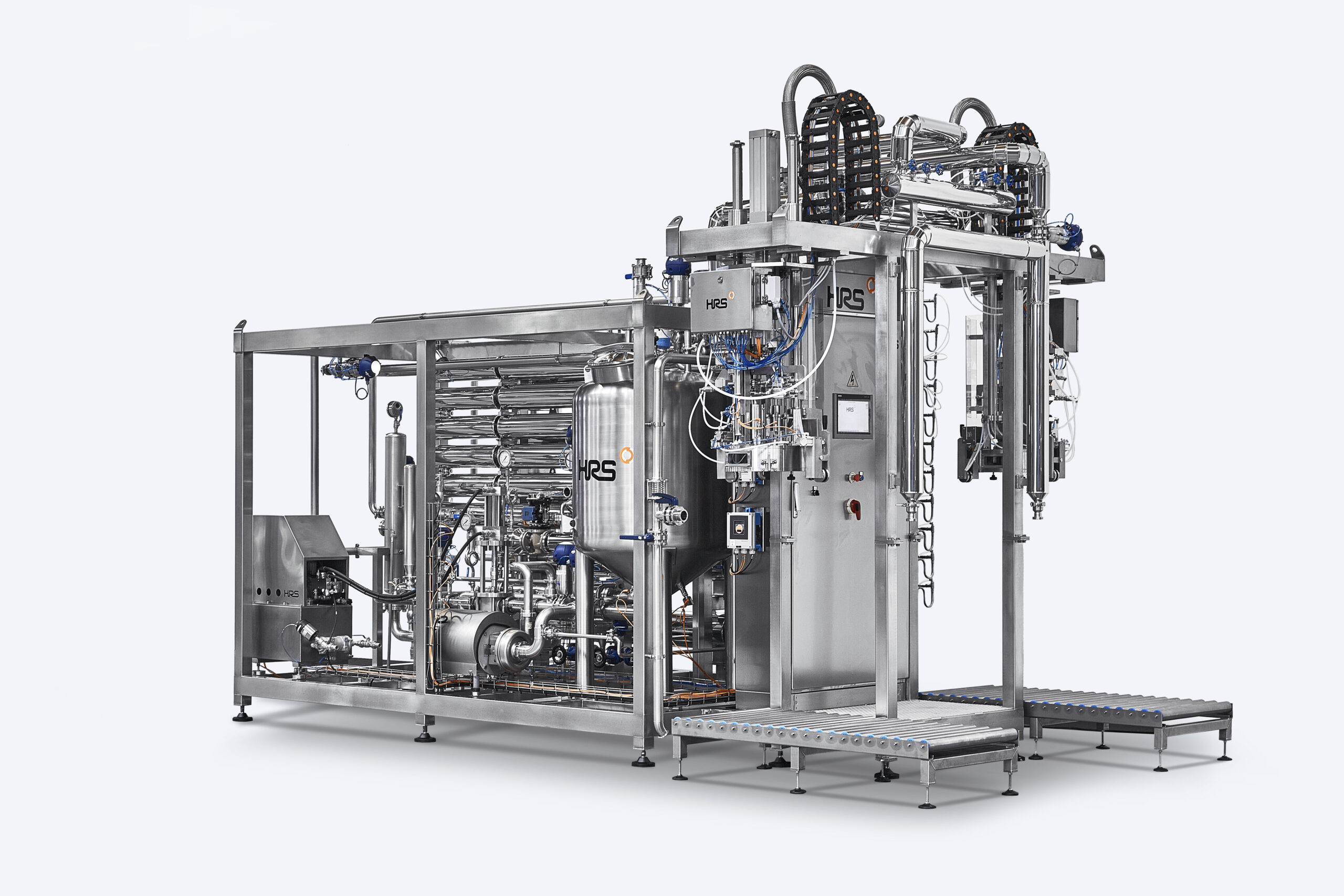 The HRS Aseptic Block combines a pasteuriser and aseptic filler in a compact combined unit scaled Pasteuriser increases capacity for drink manufacturer