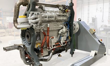 Largest Benco side-mounting turnover engine stand supplied to Voith Turbo